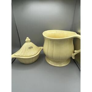 MCM Vintage 1970'S ROYAL HAEGER LAVA Pitcher/ Dish With LEMON PEEL GLAZE